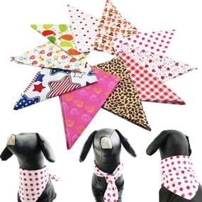 img 2 attached to 🐾 Pet Show Triangle Bandanas: Stylish Bibs and Head Scarfs for Dogs, Cats, and Puppies