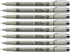 img 2 attached to 🖊️ Sakura Pigma Micron 02 Black Drawing Pens - 8 Pack, 0.3mm Line Width