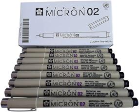 img 1 attached to 🖊️ Sakura Pigma Micron 02 Black Drawing Pens - 8 Pack, 0.3mm Line Width