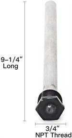 img 3 attached to 🚰 Eleventree 2 Pack RV Magnesium Water Heater Anode Rod Bundle with Teflon Tape | Extends the Lifespan of Suburban & Mor-Flo Water Heaters | Tank-3/4''NPT Threads 9.25'' Length