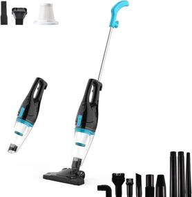 img 4 attached to 🔌 TC-JUNESUN Corded Vacuum Cleaner: Lightweight 400W Bagless Upright Stick for Home & Hard Floors - Pet Hair Friendly (Black)