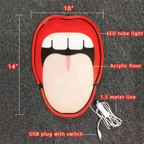 img 1 attached to Sexy Big Mouth Neon Light Sign 14&#34; for Vibrant Wall Decor 👄 - USB Powered LED Home Decoration, Bedroom, Lounge, Office, Wedding, Christmas, Valentine’s Day Party