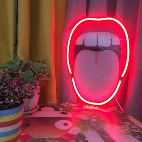 img 2 attached to Sexy Big Mouth Neon Light Sign 14&#34; for Vibrant Wall Decor 👄 - USB Powered LED Home Decoration, Bedroom, Lounge, Office, Wedding, Christmas, Valentine’s Day Party