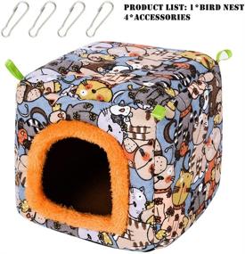 img 2 attached to 🐦 Cozy YJJKJ Pet Bird Hut for Winter: Warm Parrot Snuggle Hut, Hanging Tent for Parakeet, Cockatoo, Lovebird, Budgies, Eclectus, Monk Parrot - Enhance Parrot Habitat and Comfort