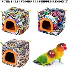 img 1 attached to 🐦 Cozy YJJKJ Pet Bird Hut for Winter: Warm Parrot Snuggle Hut, Hanging Tent for Parakeet, Cockatoo, Lovebird, Budgies, Eclectus, Monk Parrot - Enhance Parrot Habitat and Comfort