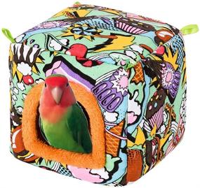 img 4 attached to 🐦 Cozy YJJKJ Pet Bird Hut for Winter: Warm Parrot Snuggle Hut, Hanging Tent for Parakeet, Cockatoo, Lovebird, Budgies, Eclectus, Monk Parrot - Enhance Parrot Habitat and Comfort