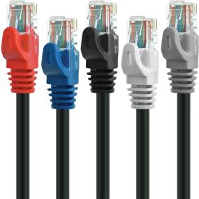 img 4 attached to 5-Pack кабелей Ethernet Mediabridge (1 фут) - поддерживает стандарты Cat6 / Cat5e / Cat5, 550МГц, 10Гбит/с - RJ45 компьютерный сетевой кабель разноцветный - Part# 31-699-01X5M