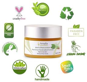 img 2 attached to 💧 ARNALIA 100% Natural & Organic Eye & Face Skin Care Cream: Moisturizer, Anti-Wrinkle, Firming, Hydrating Balm with Collagen, Vitamin A,C,E,F - SPF 1.1oz