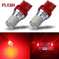 🚦 enhanced ibrightstar t20 led bulbs for tail brake stop lights - ultra-bright 9-30v flashing strobe blinking brake lights 7440 7443 replacement, brilliant red logo