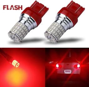 img 4 attached to 🚦 Enhanced iBrightstar T20 LED Bulbs for Tail Brake Stop Lights - Ultra-bright 9-30V Flashing Strobe Blinking Brake Lights 7440 7443 Replacement, Brilliant Red