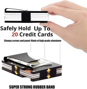 img 2 attached to 🔒 Black Aluminum Minimalist Pocket Blocking Men's Accessories and Wallets, Card Cases, Money Organizers