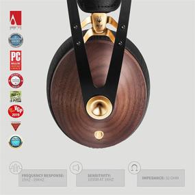 img 3 attached to Meze 99 Classics Walnut Gold - Over-Ear Headphones with Mic 🎧 and Self-Adjustable Headband - Classic Wooden Closed-Back Headset for Audiophiles - Wired