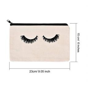 img 3 attached to 💄 Yarachel Eyelash Makeup Bags - 12 Pack Cosmetic Travel Pouches with Zipper for Women and Girls (White, Beige, and Pink)