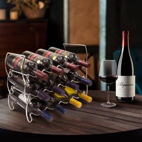 img 3 attached to 🍷 Стеллаж для вина Sorbus на 3 полки - Классический дизайн для баров, погребов, шкафов, кладовых и т. д. - Вмещает 12 бутылок, металлический (серебристый)