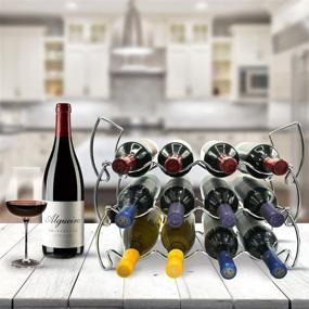 img 1 attached to 🍷 Стеллаж для вина Sorbus на 3 полки - Классический дизайн для баров, погребов, шкафов, кладовых и т. д. - Вмещает 12 бутылок, металлический (серебристый)