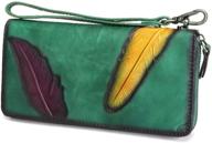 stylish genuine wristlet with embossing capacity: handmade women's handbags & wallets for fashionable wallets logo