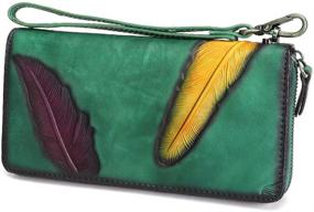 img 4 attached to Stylish Genuine Wristlet with Embossing Capacity: Handmade Women's Handbags & Wallets for Fashionable Wallets