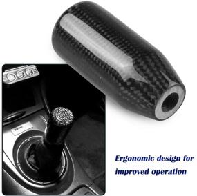 img 3 attached to 🚗 RYANSTAR Universal Gear Shift Style Knob: Carbon Fiber Manual Transmission Shift Lever Head