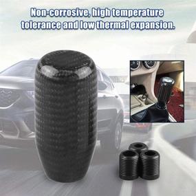 img 1 attached to 🚗 RYANSTAR Universal Gear Shift Style Knob: Carbon Fiber Manual Transmission Shift Lever Head