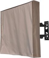 brown weatherproof outdoor tv cover for 32'' lcd, led, plasma tvs – universal protector with remote controller pocket – compatible with standard mounts and stands logo