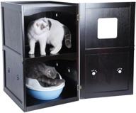 🏡 petsfit painted pet house night stand: non-toxic litter box enclosure for stylish and safe pet care logo