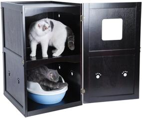 img 4 attached to 🏡 Petsfit Painted Pet House Night Stand: Non-Toxic Litter Box Enclosure for Stylish and Safe Pet Care