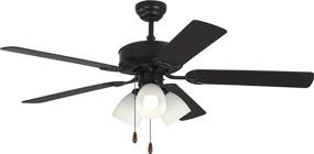 img 2 attached to 🔮 Monte Carlo 5HV52BKF Haven 52&#34; Ceiling Fan with LED Light and Pull Chain, 5 MDF Blades, Black - 3 Light Kit for Improved SEO