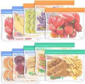 img 4 attached to 🥪 Set of 10 Reusable Sandwich Bags – Dishwasher Safe Food Storage Bags – Leakproof Silicone Snack Bags – BPA-Free Lunch Bags for Travel