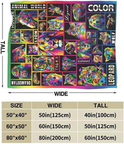 img 1 attached to Kids' Rainbow Animal Weighted Baby Blanket: Soft Fleece Reversible Anti-Pilling Flannel, 50 X 40 inch