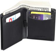 genuine leather trifold wallet with ample pockets by amelleon logo