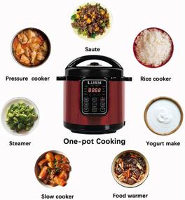 img 2 attached to Luby Electric Pressure Cooker - 6 Qt, 17 Smart Programmable Functions - Slow Cooker, Yogurt Maker, Rice Cooker, Saute Steamer, Egg Cooker, Sous Vide Warmer - Red (GT606)