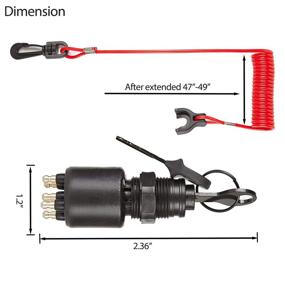 img 3 attached to Safety Lanyard Ignition Switch & Key Assembly, Compatible with OMC Johnson Evinrude 40-200HP Outboard Motor - KALANBAY 175974 5005801