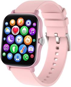 img 4 attached to 💗 COLMI 1.69-inch Smart Watch for Men Women, 2021 New Upgraded P8plus Smartwatch - Compatible with iPhone Andriod, Waterproof Fitness Tracker with Heart Rate, Blood Pressure, and SpO2 Monitor (Pink)