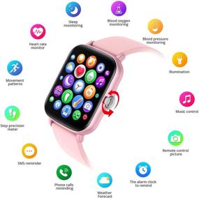 img 3 attached to 💗 COLMI 1.69-inch Smart Watch for Men Women, 2021 New Upgraded P8plus Smartwatch - Compatible with iPhone Andriod, Waterproof Fitness Tracker with Heart Rate, Blood Pressure, and SpO2 Monitor (Pink)