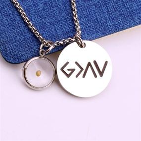 img 2 attached to 🙏 Believe in God: Greater Than Highs and Lows Mustard Seed Bracelet Necklace Jewelry