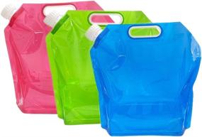 img 4 attached to 🥤 Convenient and Durable Collapsible Water Container Bag 5L - Lurranzo 3 Pack BPA Free Plastic Water Carrier for Outdoor Sport and Camping