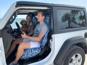 img 3 attached to 🌊 Seat Hoody - Ultimate Waterproof Sweat Proof Car & Truck Seat Cover Protector with Universal Fit, Machine Washable & Grippy Backing - Perfect for Swimmers, Surfers, Gym-goers, Beach Enthusiasts, and Dog Owners! (Pacific Floral Design)