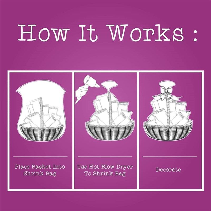 Shrink Basket Baskets Clear Cellophane Gift Wrapping Supplies and Gift