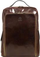 🎒 unisex leather backpack rucksack: stylish and durable school bag logo
