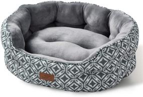 img 4 attached to 🐾 Washable Small Dog Bed for Small Dogs and Indoor Cats - Round Super Soft Plush Flannel Puppy Beds with Slip-Resistant Oxford Bottom, Coin Print Grey