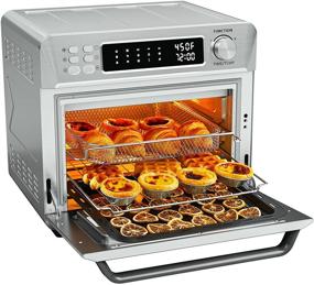 img 4 attached to 🍳 JOYOUNG 25QT Air Fryer Toaster Oven 1700W with 14 Preset Functions - Convection Oven Oil-Less, Full-Metal Structure & DualWall Glass - Includes Recipes
