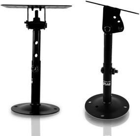 img 3 attached to 🔊 Adjustable Swivel Tilt Speaker Wall Ceiling Mount Stand - Black Bracket with Retractable Telescopic Arm - Ideal for Home Surround Sound System Bookshelf Satellite Speakers - Pyle PSTNDC31 (Pair)