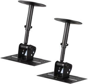 img 4 attached to 🔊 Adjustable Swivel Tilt Speaker Wall Ceiling Mount Stand - Black Bracket with Retractable Telescopic Arm - Ideal for Home Surround Sound System Bookshelf Satellite Speakers - Pyle PSTNDC31 (Pair)