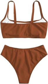 img 3 attached to SweatyRocks Womens Swimwear: Trendy Waisted Swimsuits for Stylish Women