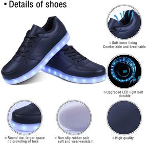 img 1 attached to Revolutionize Your Style with MILEADER Charging Sneakers: Control Flashing Men's Shoes!