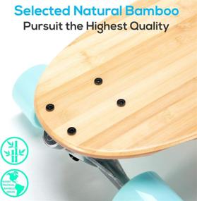 img 3 attached to 🛹 Hi-Na Lightweight Portable Mini Longboard - Protable Skateboard for Kids and Adults - Bamboo Cruiser Skateboard - Short DIY Skateboard for Kids - Mini Cruiser Skateboard for Travel