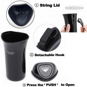 img 1 attached to Beetoo Automotive Cup Holder Trash Can - Small Car Trash Bin Ideal for Car Door or Office (2 Pack, Black)