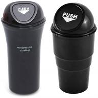 beetoo automotive cup holder trash can - small car trash bin ideal for car door or office (2 pack, black) logo