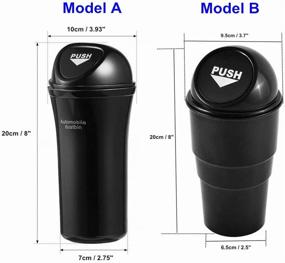 img 3 attached to Beetoo Automotive Cup Holder Trash Can - Small Car Trash Bin Ideal for Car Door or Office (2 Pack, Black)