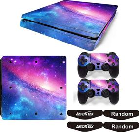 img 1 attached to Enhance Your Ps4 Slim with Full Body Vinyl Skin Decal Cover – Console & Controller Stickers with 4pcs Led Lightbar Stickers (Blue fire & Pink Sky)